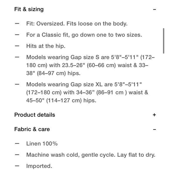 Gap Boyfriend Oversized 100% Linen Blouse Top Women’s Small Blue - Picture 15 of 15